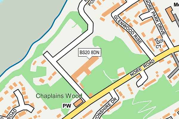 BS20 8DN map - OS OpenMap – Local (Ordnance Survey)
