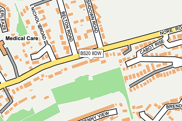 BS20 8DW map - OS OpenMap – Local (Ordnance Survey)