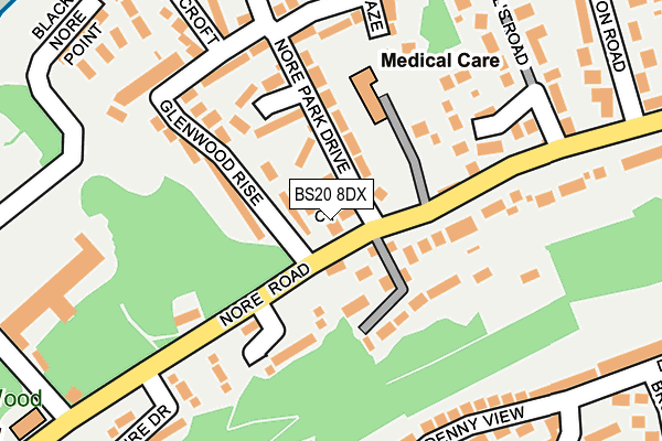 BS20 8DX map - OS OpenMap – Local (Ordnance Survey)