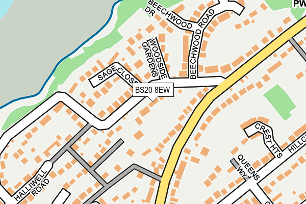 BS20 8EW map - OS OpenMap – Local (Ordnance Survey)