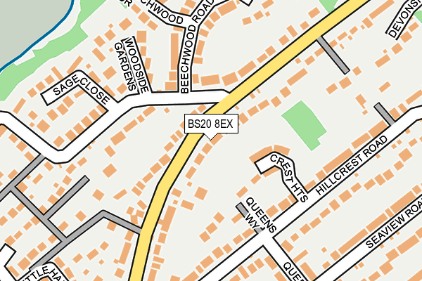 BS20 8EX map - OS OpenMap – Local (Ordnance Survey)