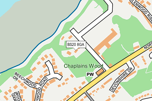 BS20 8GA map - OS OpenMap – Local (Ordnance Survey)