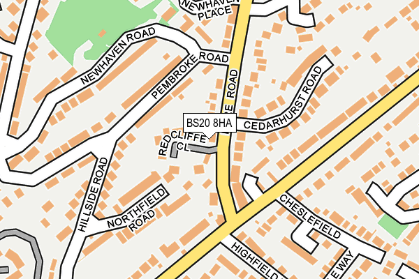 BS20 8HA map - OS OpenMap – Local (Ordnance Survey)