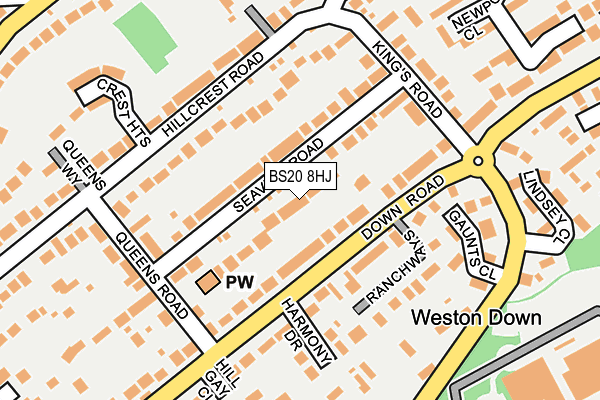 BS20 8HJ map - OS OpenMap – Local (Ordnance Survey)