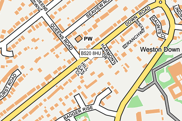 BS20 8HU map - OS OpenMap – Local (Ordnance Survey)