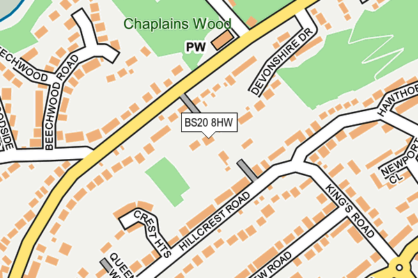 BS20 8HW map - OS OpenMap – Local (Ordnance Survey)