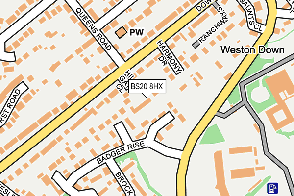 BS20 8HX map - OS OpenMap – Local (Ordnance Survey)