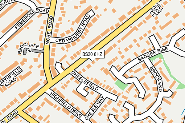 BS20 8HZ map - OS OpenMap – Local (Ordnance Survey)