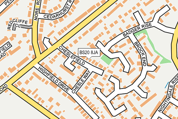 BS20 8JA map - OS OpenMap – Local (Ordnance Survey)
