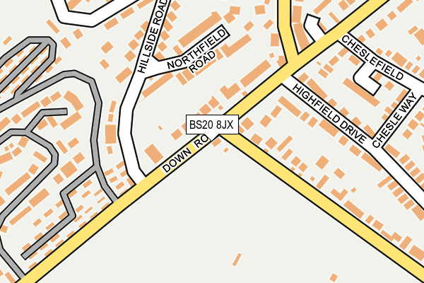 BS20 8JX map - OS OpenMap – Local (Ordnance Survey)