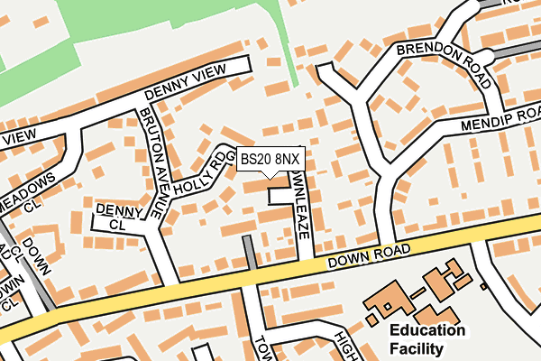 BS20 8NX map - OS OpenMap – Local (Ordnance Survey)
