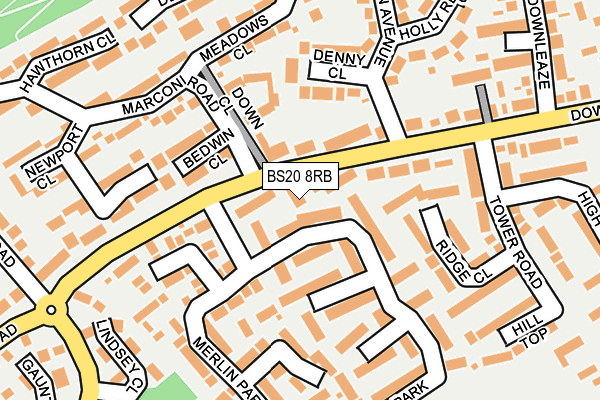 BS20 8RB map - OS OpenMap – Local (Ordnance Survey)