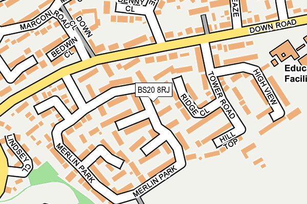 BS20 8RJ map - OS OpenMap – Local (Ordnance Survey)