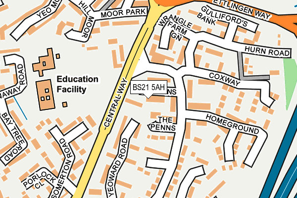 BS21 5AH map - OS OpenMap – Local (Ordnance Survey)