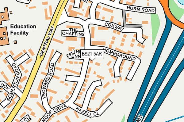 BS21 5AR map - OS OpenMap – Local (Ordnance Survey)