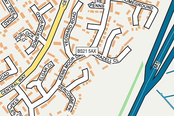BS21 5AX map - OS OpenMap – Local (Ordnance Survey)
