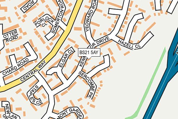 BS21 5AY map - OS OpenMap – Local (Ordnance Survey)