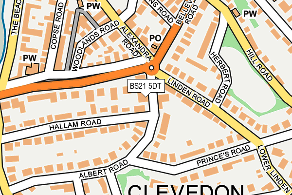 BS21 5DT map - OS OpenMap – Local (Ordnance Survey)