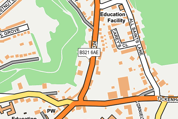 BS21 6AE map - OS OpenMap – Local (Ordnance Survey)