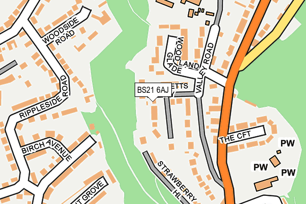 BS21 6AJ map - OS OpenMap – Local (Ordnance Survey)