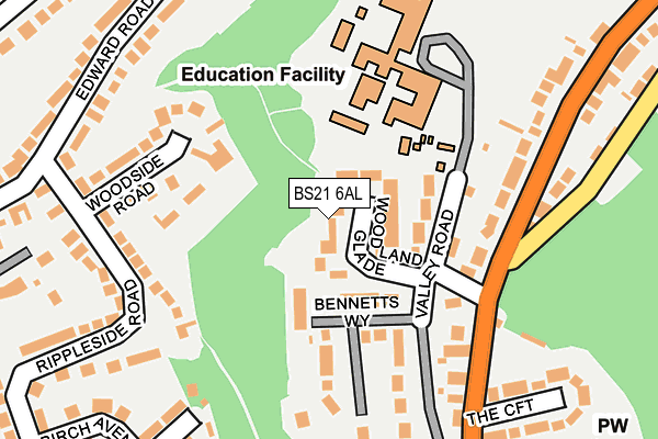 BS21 6AL map - OS OpenMap – Local (Ordnance Survey)
