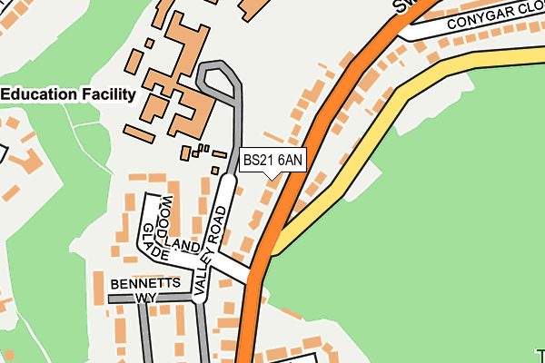 BS21 6AN map - OS OpenMap – Local (Ordnance Survey)