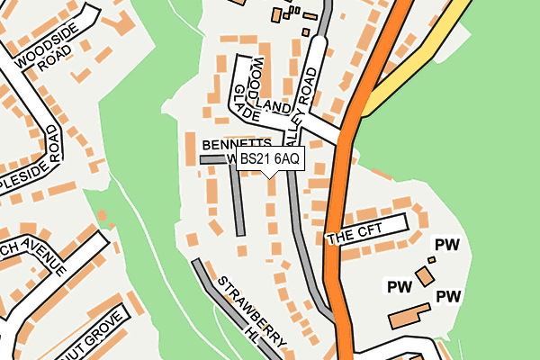 BS21 6AQ map - OS OpenMap – Local (Ordnance Survey)