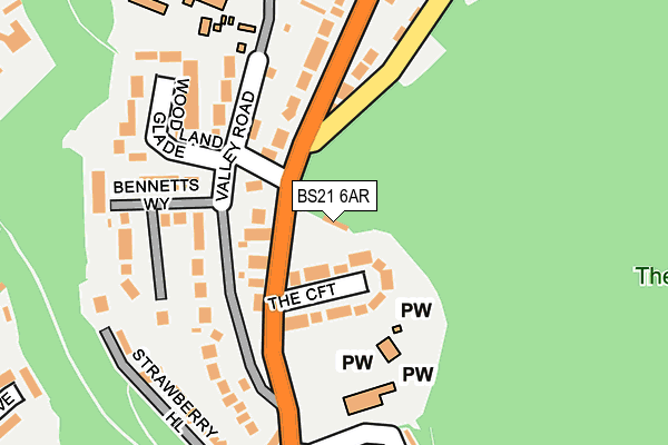BS21 6AR map - OS OpenMap – Local (Ordnance Survey)