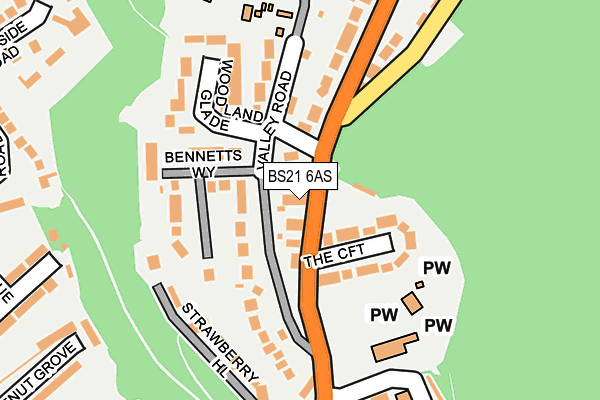 BS21 6AS map - OS OpenMap – Local (Ordnance Survey)