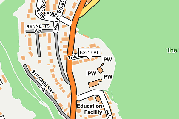 BS21 6AT map - OS OpenMap – Local (Ordnance Survey)