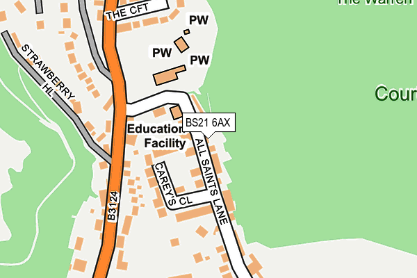 BS21 6AX map - OS OpenMap – Local (Ordnance Survey)