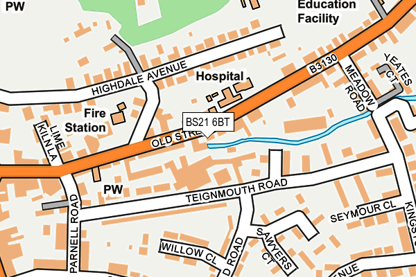 BS21 6BT map - OS OpenMap – Local (Ordnance Survey)