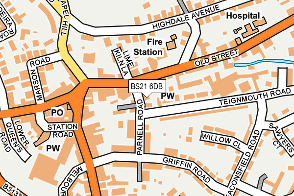 BS21 6DB map - OS OpenMap – Local (Ordnance Survey)