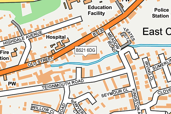 BS21 6DG map - OS OpenMap – Local (Ordnance Survey)