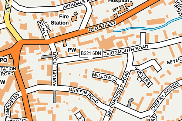 BS21 6DN map - OS OpenMap – Local (Ordnance Survey)