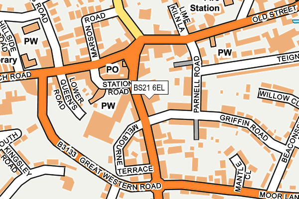 BS21 6EL map - OS OpenMap – Local (Ordnance Survey)