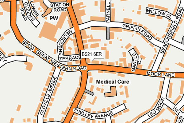 BS21 6ER map - OS OpenMap – Local (Ordnance Survey)