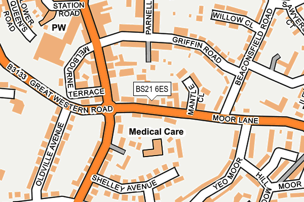 BS21 6ES map - OS OpenMap – Local (Ordnance Survey)