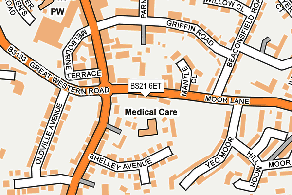 BS21 6ET map - OS OpenMap – Local (Ordnance Survey)