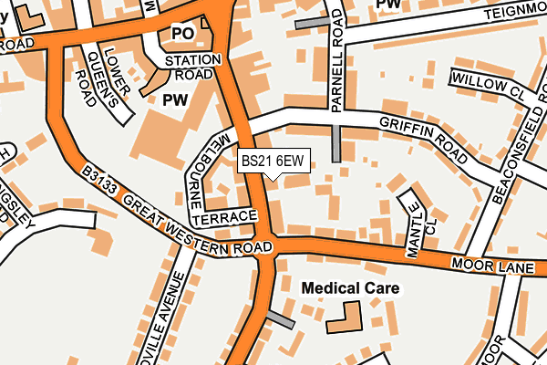 BS21 6EW map - OS OpenMap – Local (Ordnance Survey)