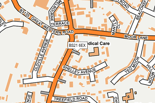 BS21 6EX map - OS OpenMap – Local (Ordnance Survey)