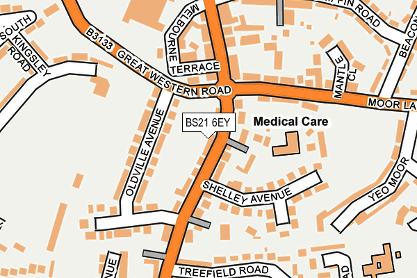 BS21 6EY map - OS OpenMap – Local (Ordnance Survey)