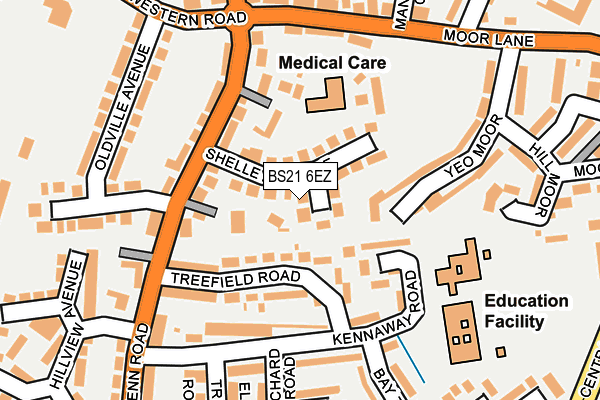 BS21 6EZ map - OS OpenMap – Local (Ordnance Survey)