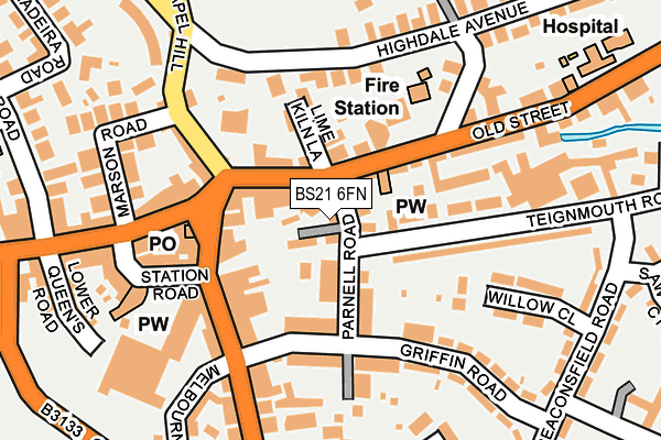 BS21 6FN map - OS OpenMap – Local (Ordnance Survey)