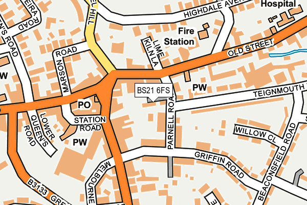 BS21 6FS map - OS OpenMap – Local (Ordnance Survey)