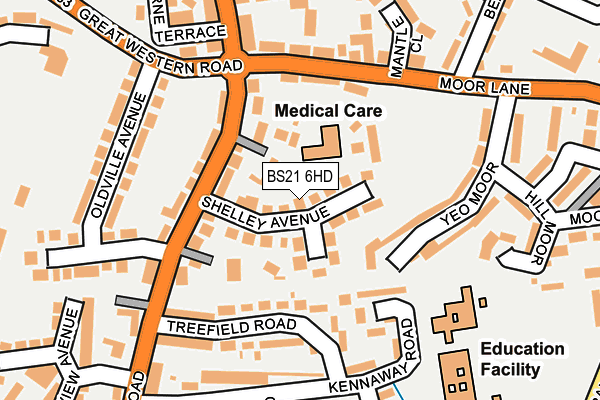 BS21 6HD map - OS OpenMap – Local (Ordnance Survey)