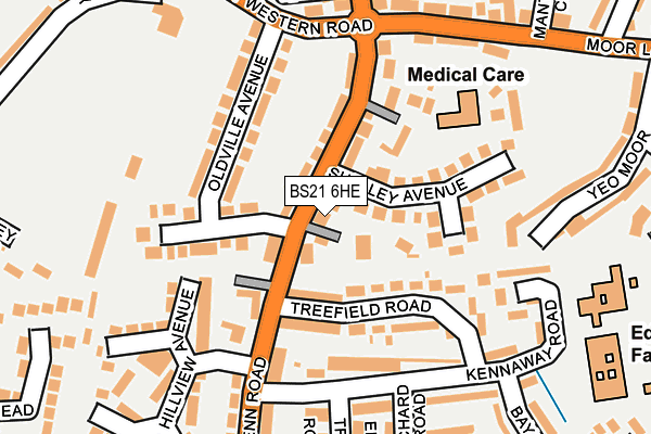 BS21 6HE map - OS OpenMap – Local (Ordnance Survey)