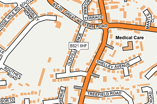 BS21 6HF map - OS OpenMap – Local (Ordnance Survey)