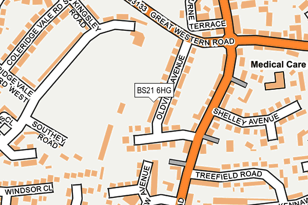 BS21 6HG map - OS OpenMap – Local (Ordnance Survey)