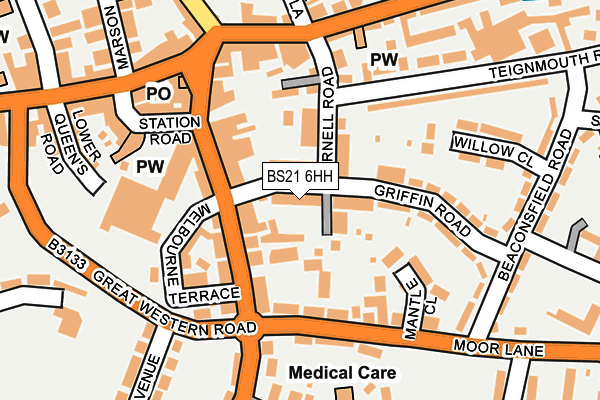 BS21 6HH map - OS OpenMap – Local (Ordnance Survey)